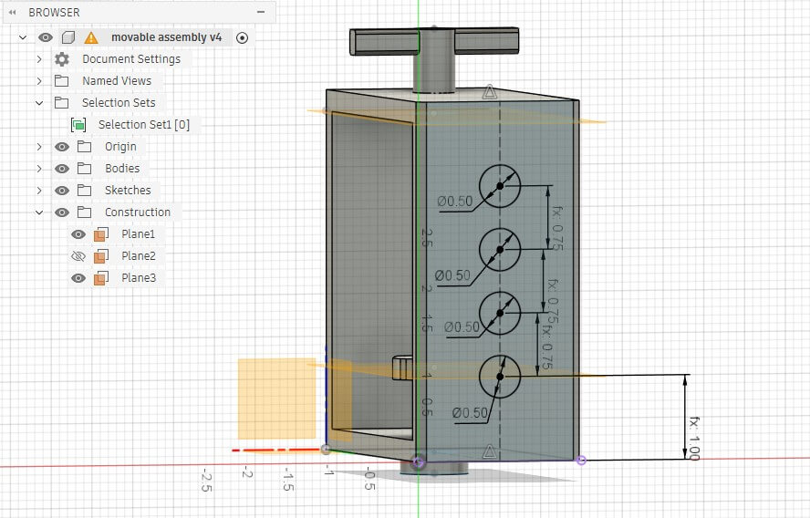 top enclosure and pins drawing