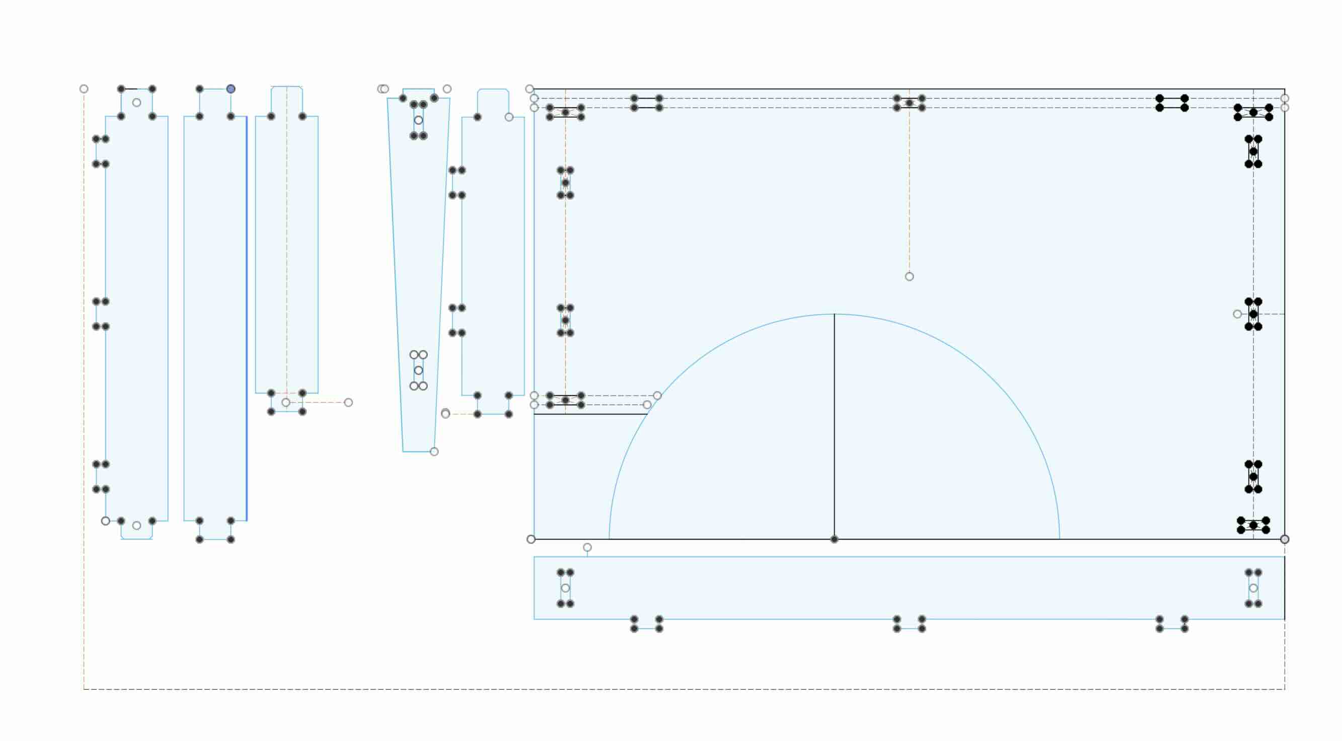 Design without construction lines or extruded parts