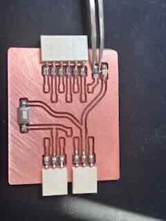 Soldering the resistor