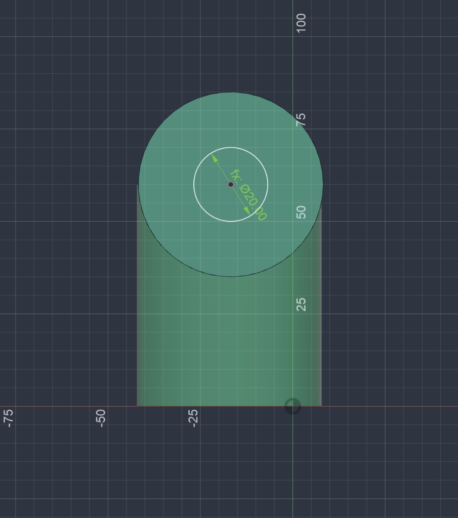 Shoulder sketch for cylinder / hole