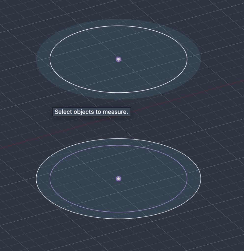 Base sketch circles in 3D view
