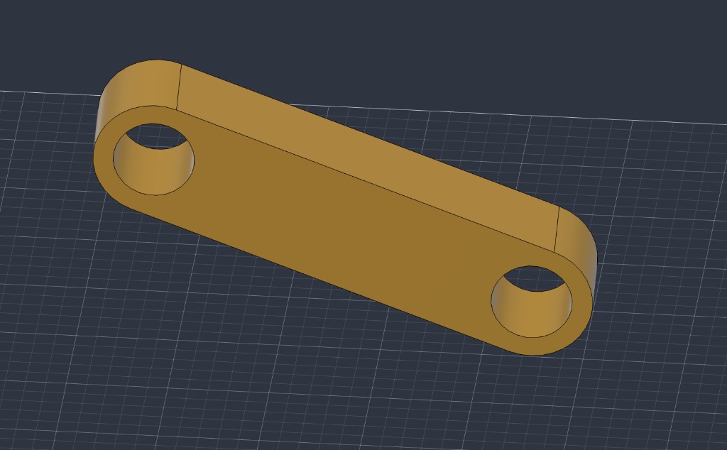 Shared link part — obround plate with two end holes