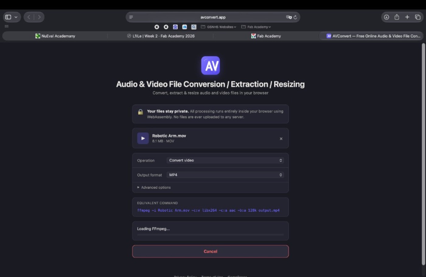 avconvert.app — Loading FFmpeg