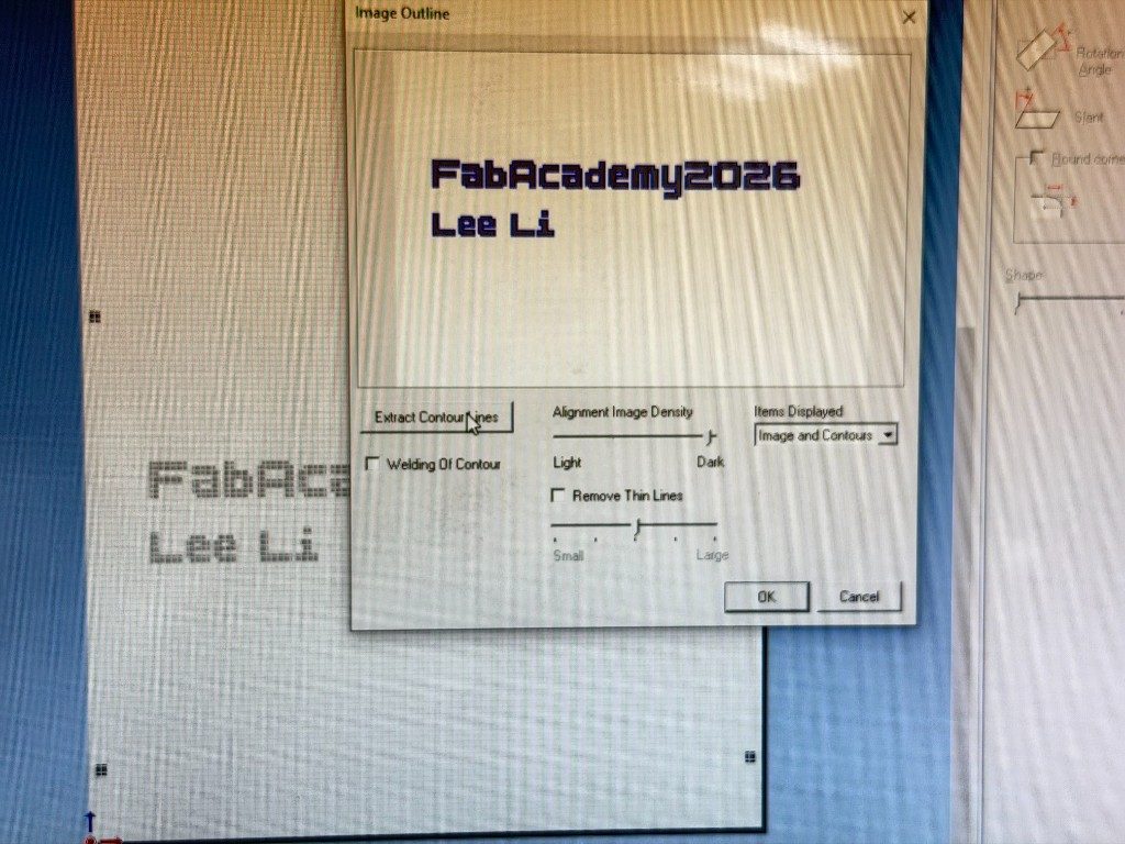 Image Outline dialog — Extract Contour Lines