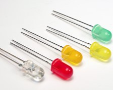 The through-hole LED used as the output indicator
