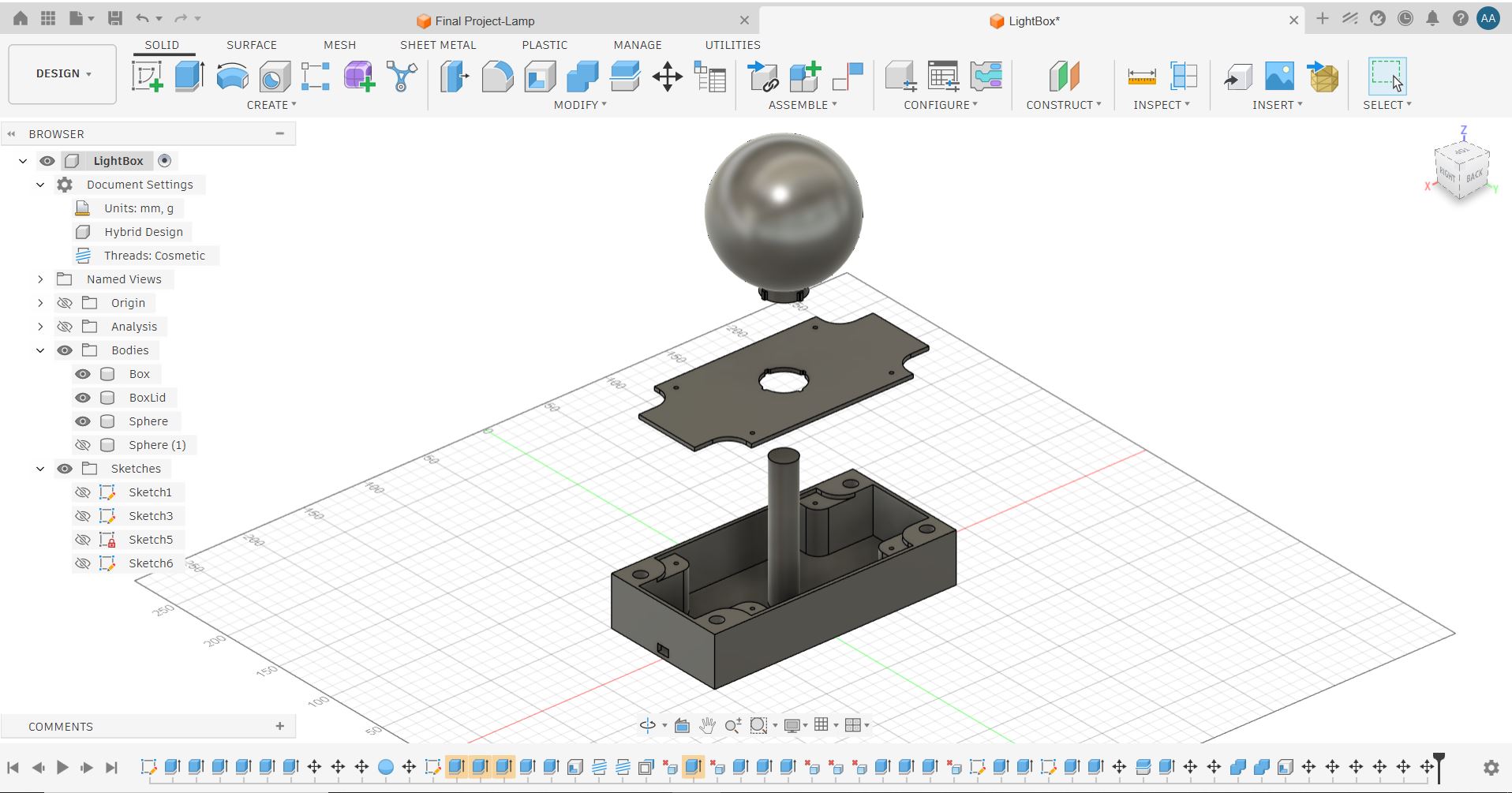 Light Box 3D Printed Assembly