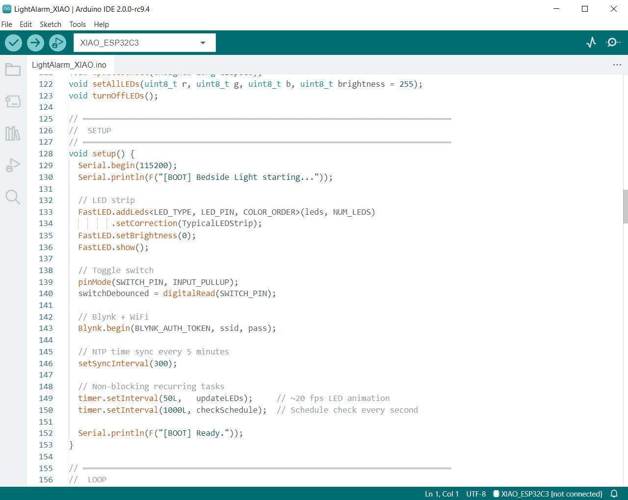 Arduino code screenshot