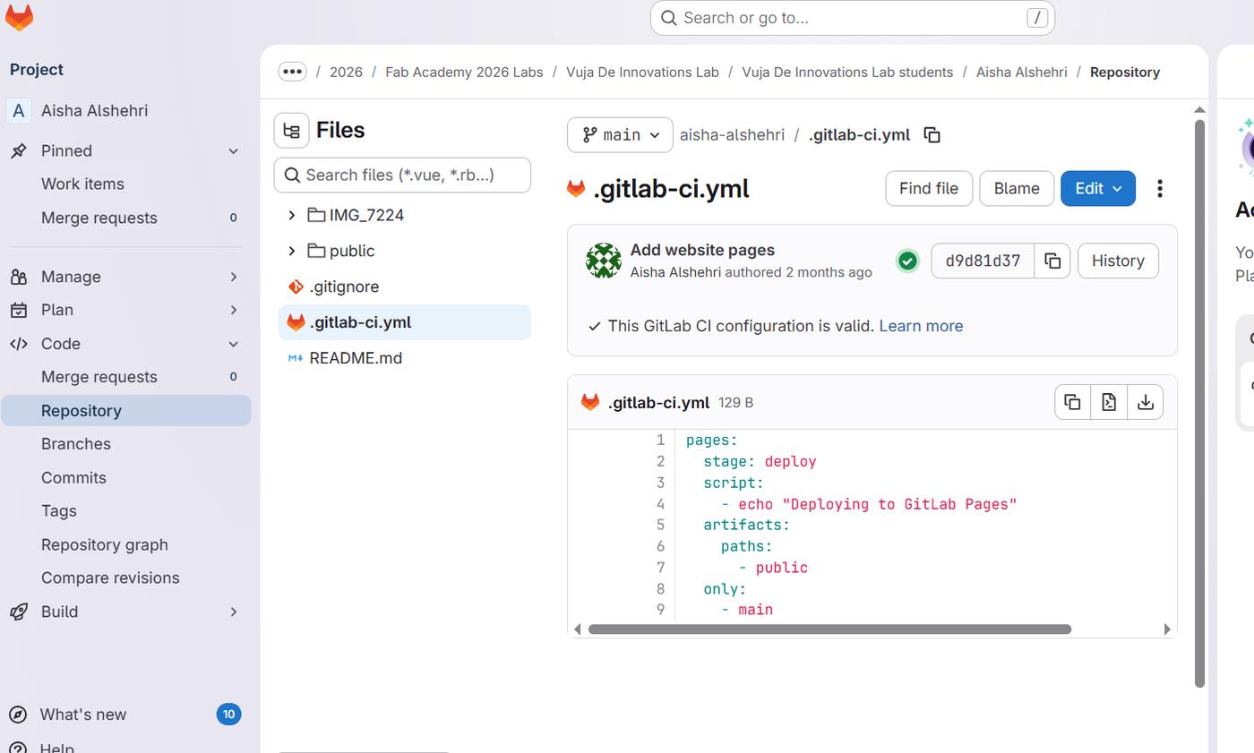 The .gitlab-ci.yml file in the GitLab web interface