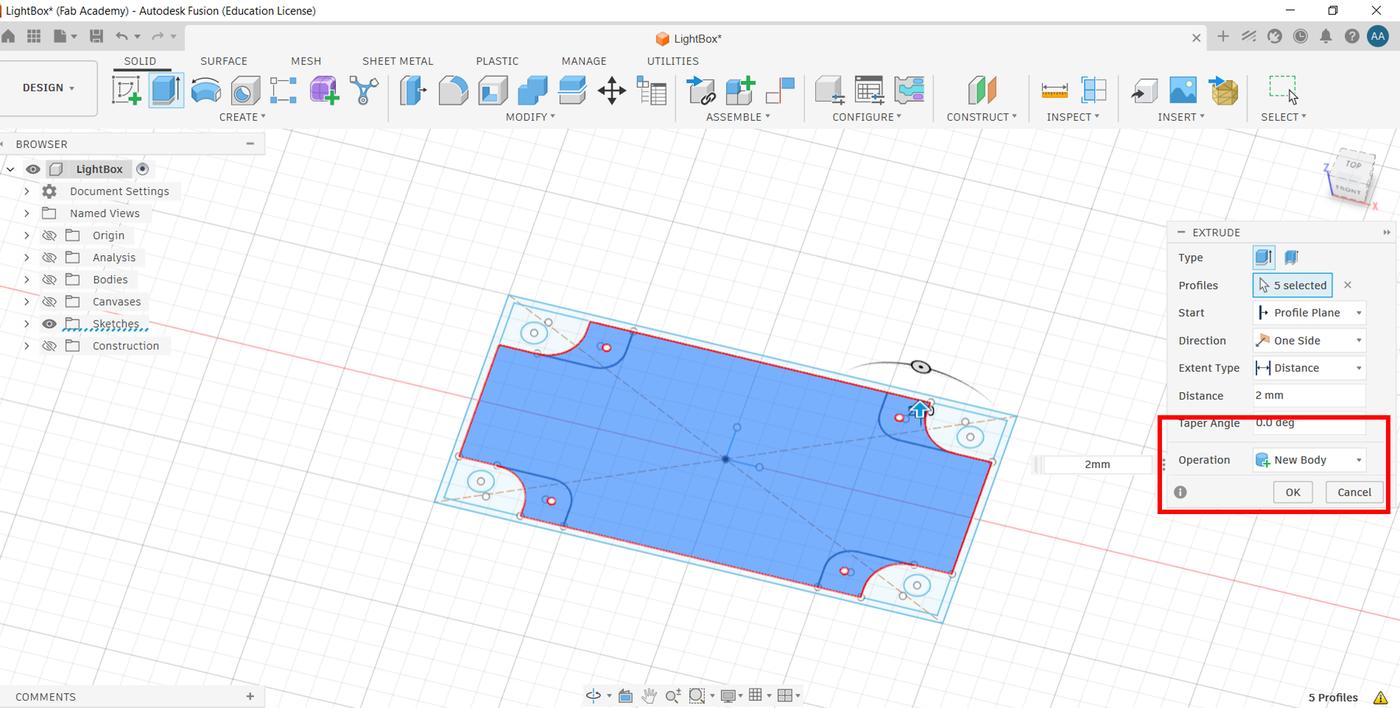 Lid extruded as a new body