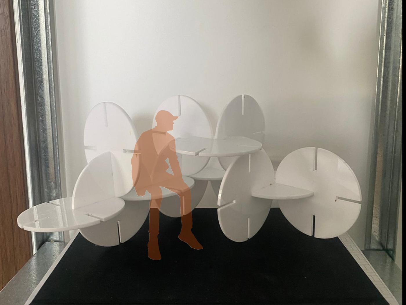 Final assembled parametric construction kit with all interlocking acrylic pieces fitted together
