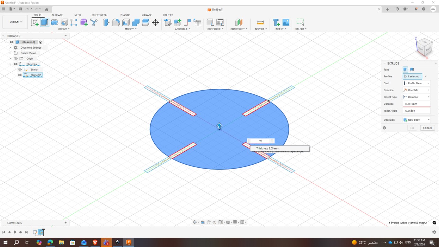 Final 3D rendered view of the parametric construction kit piece in Fusion 360