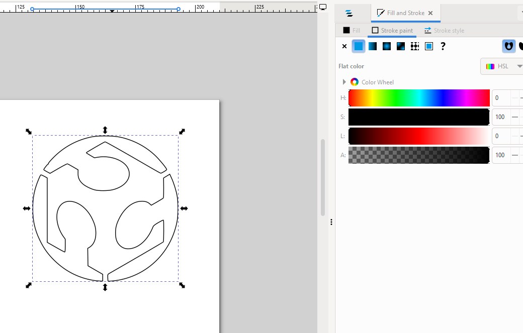 Stroke paint settings applied to the traced logo in Inkscape