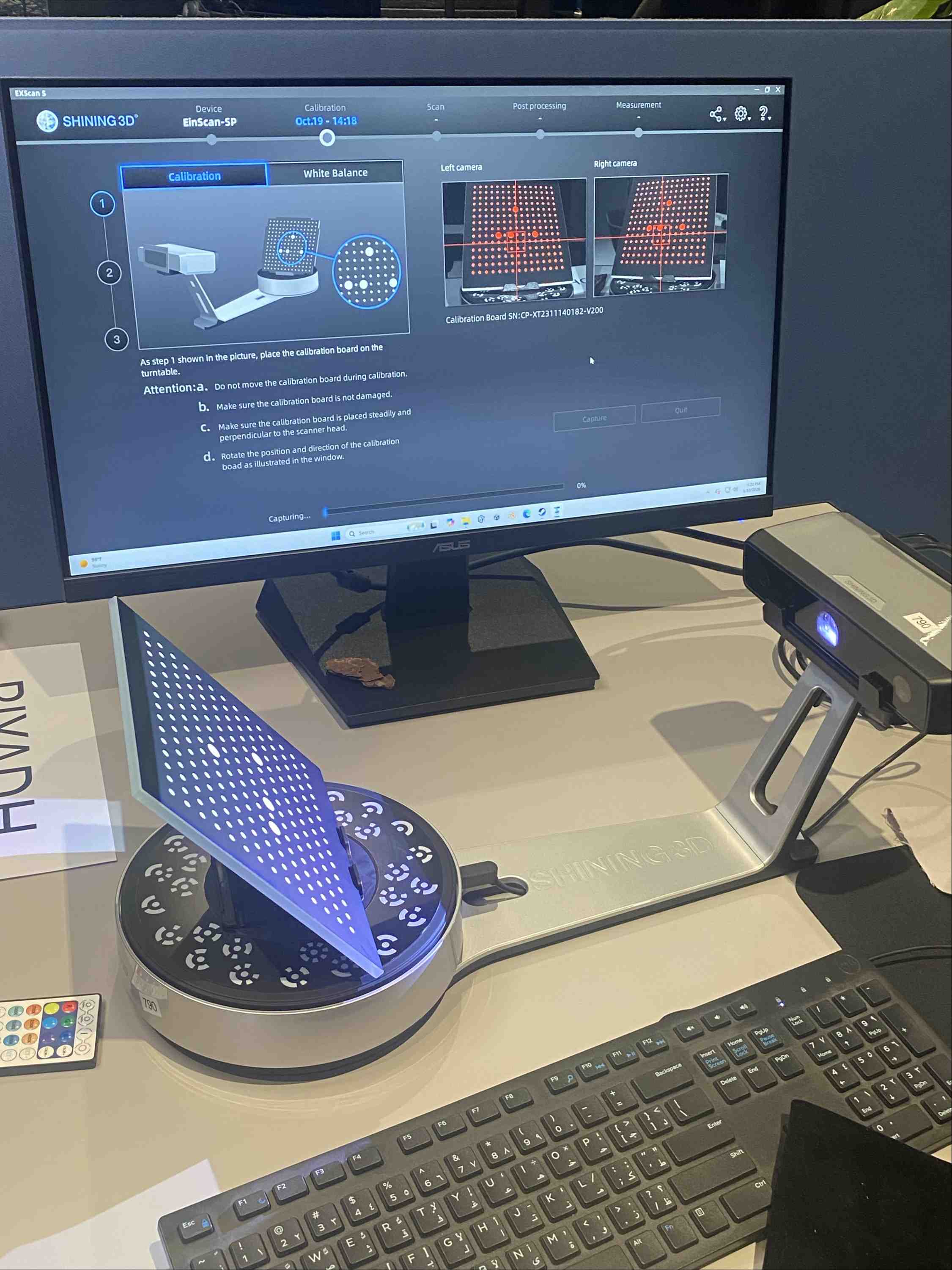 EinScan-SP calibration process