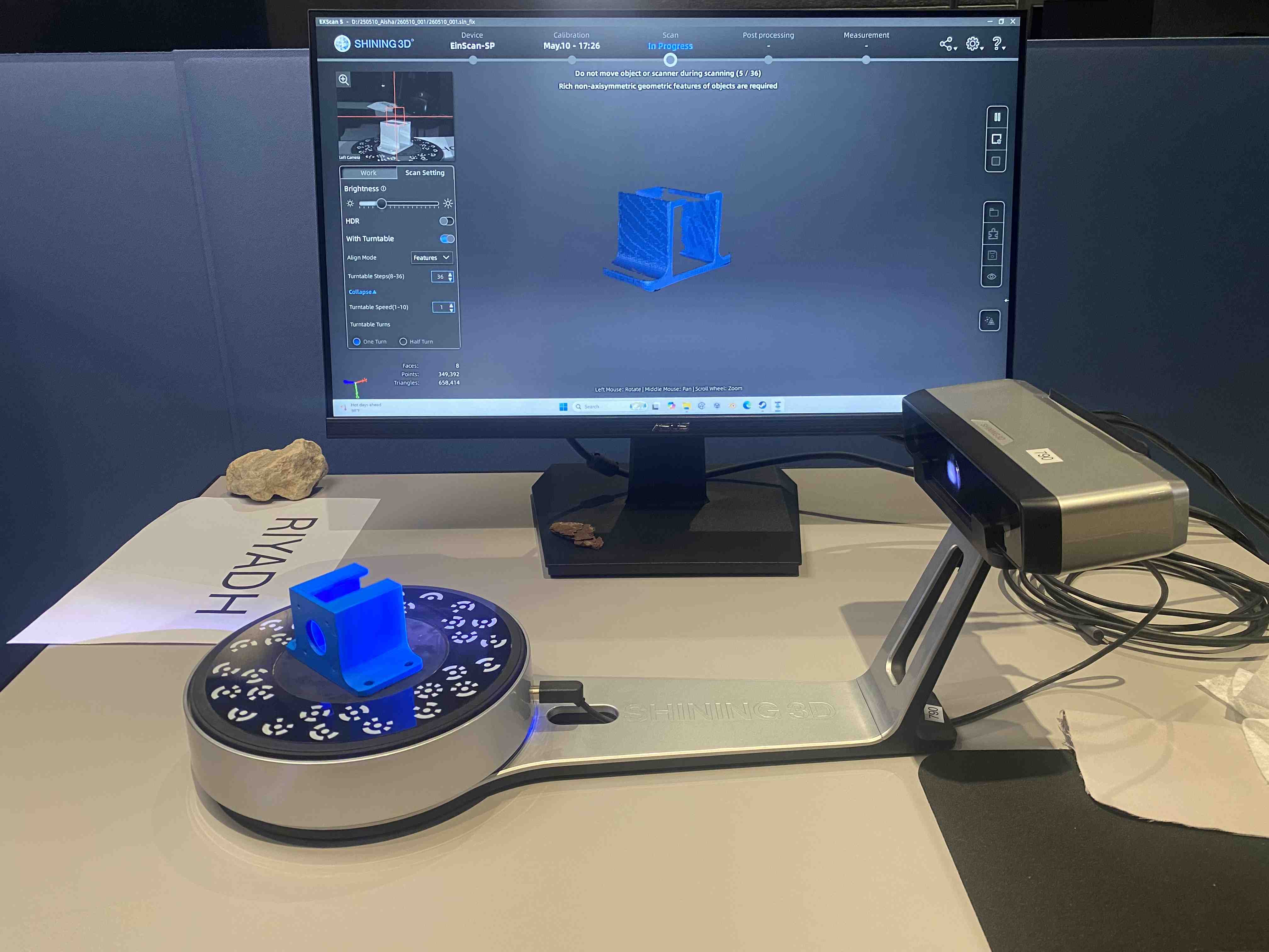 Scanning — first side of motor mount