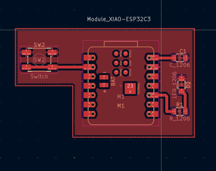 3D preview of the PCB in KiCad