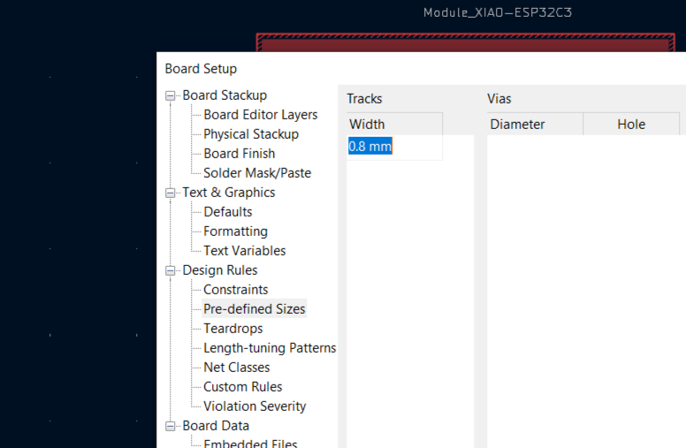 Final PCB layout in KiCad PCB editor