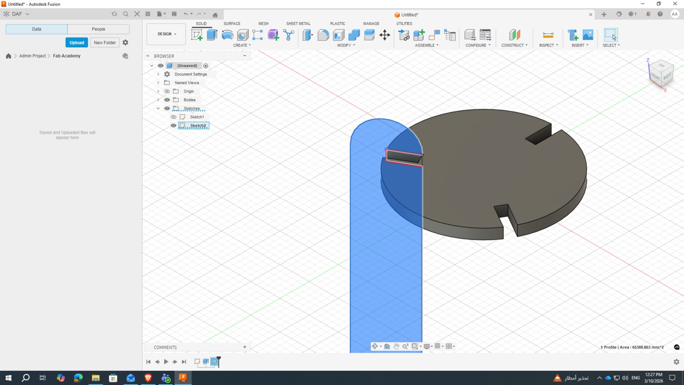 Detailed view of the stool's interlocking joints in Fusion 360