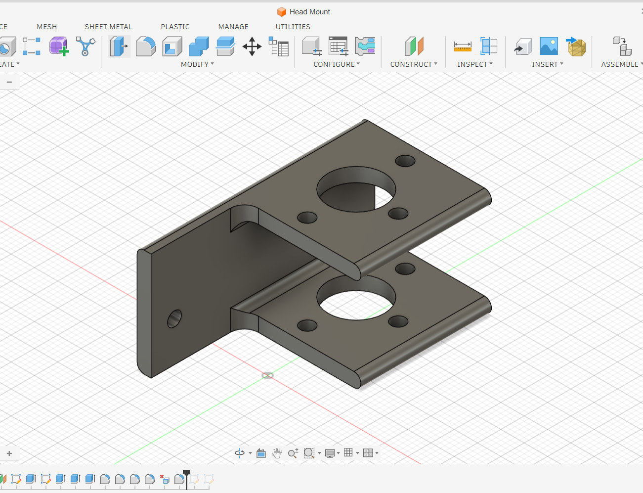 Custom nozzle mount designed in Fusion 360