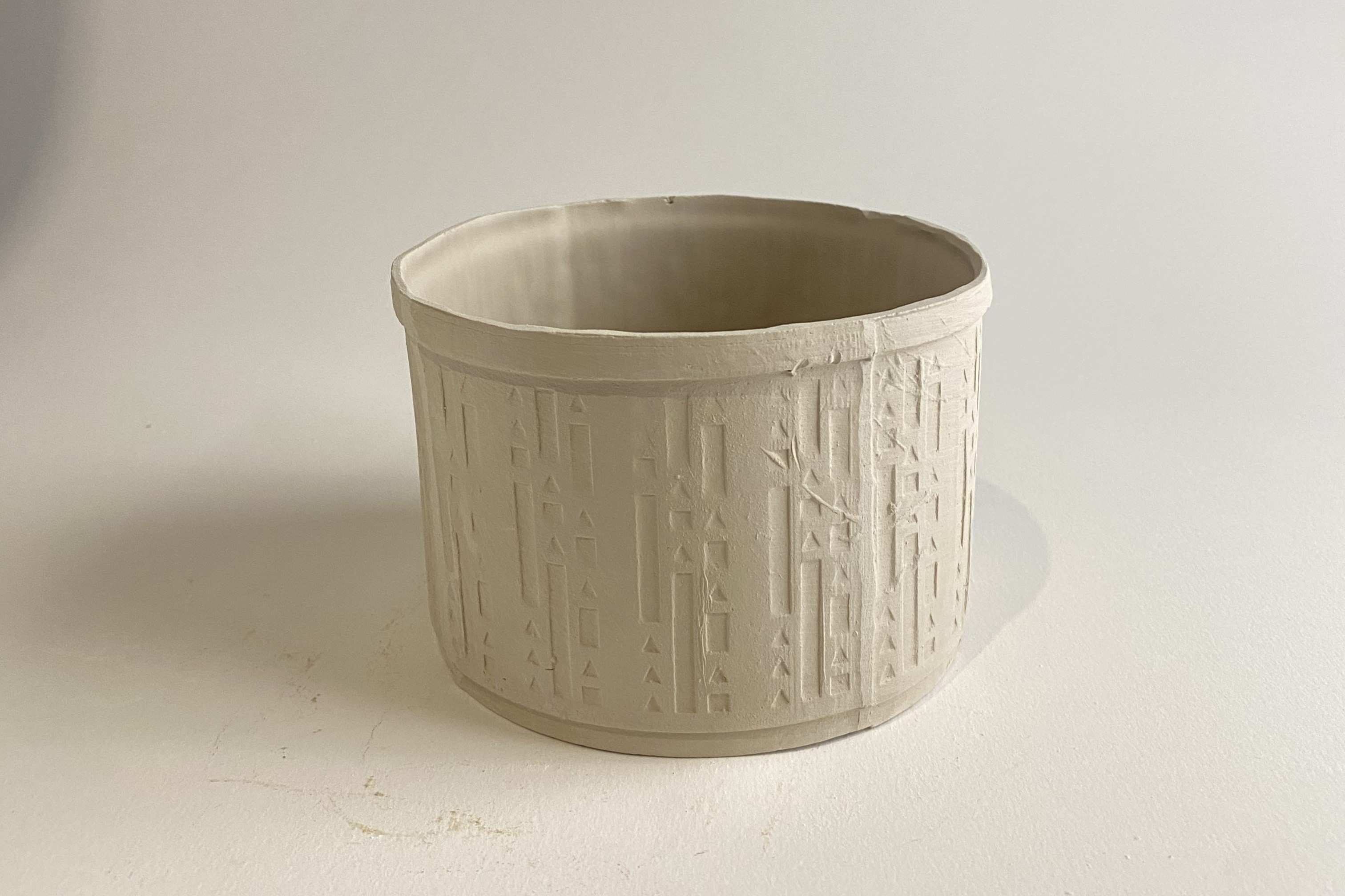 Final cast plant pot fresh out of the mold