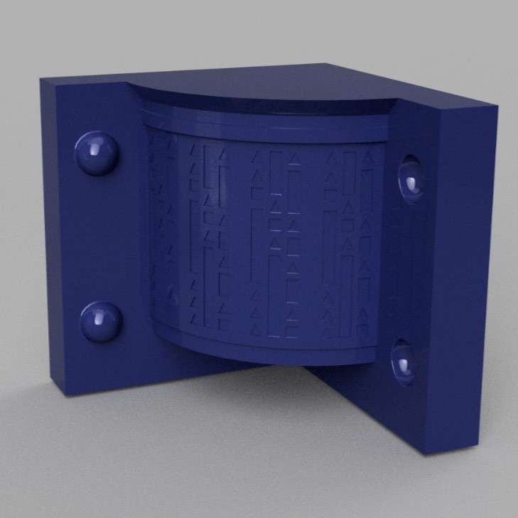 Fusion 360 — 3D mold render (blue)