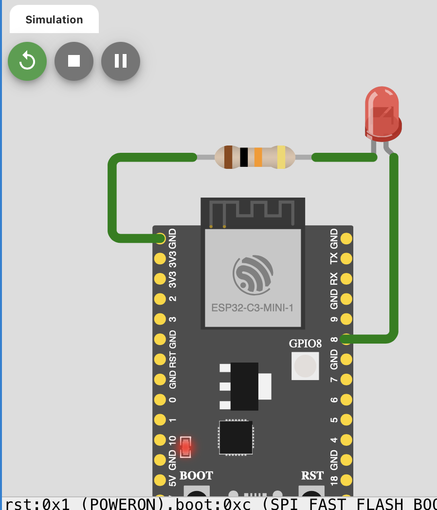 Wokwi wiring closeup