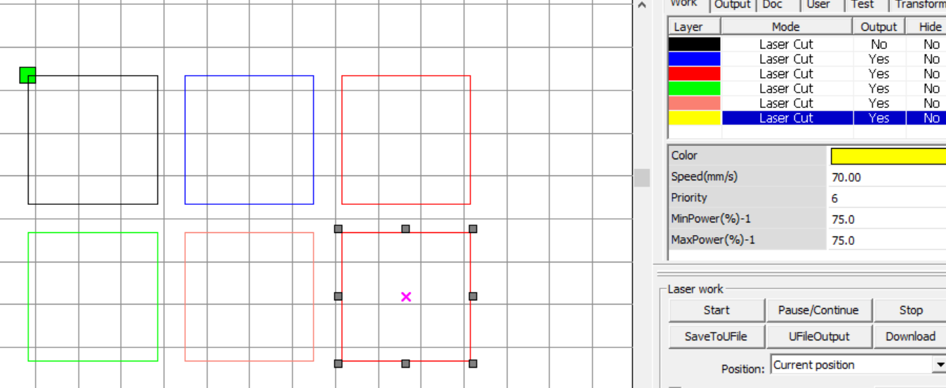 Test boxes to test different speeds and powers.