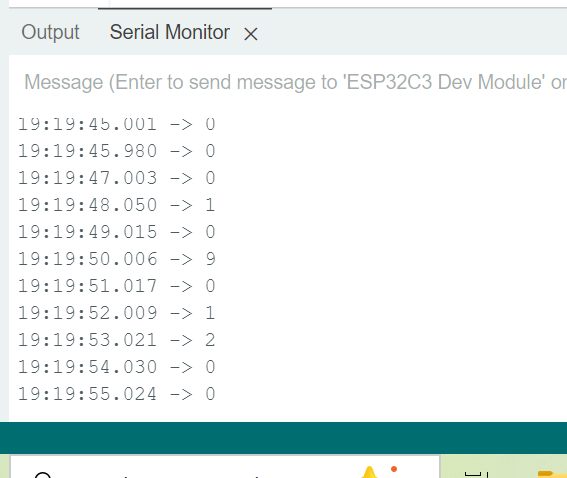 Serial Monitor output