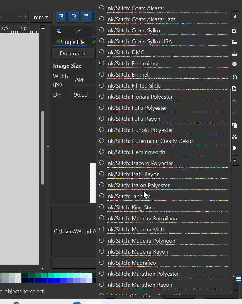 Thread material reference