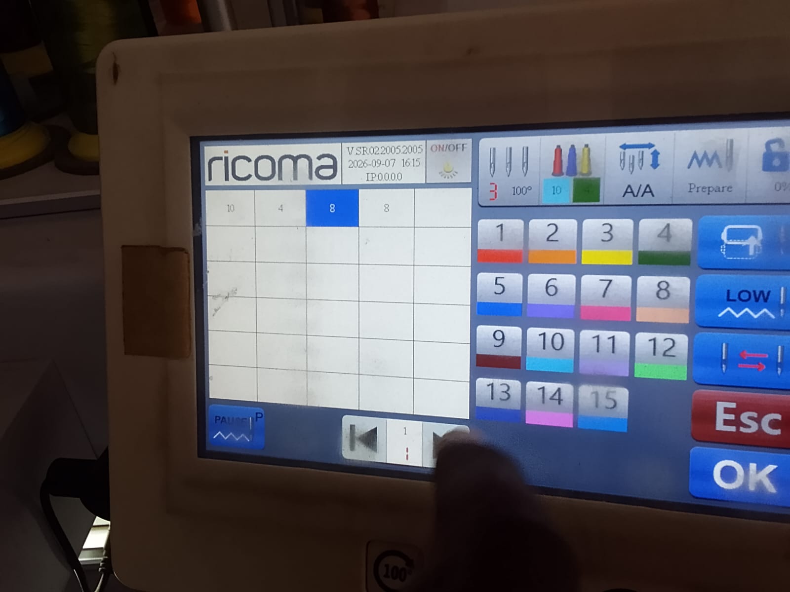 Choosing the required colours
