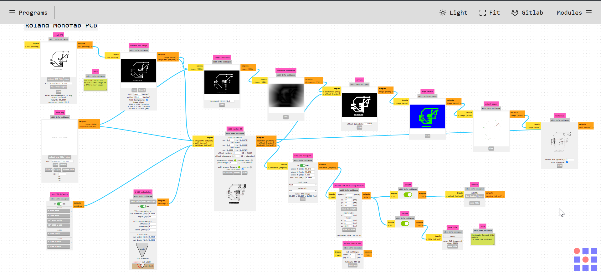 Trace toolpath steps