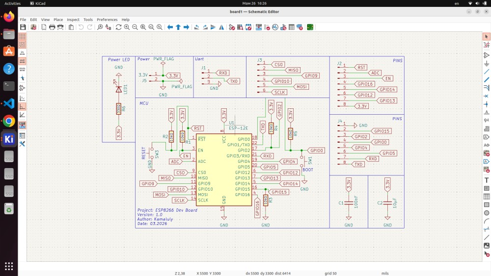 Schematic Editor — ESP8266 Dev Board