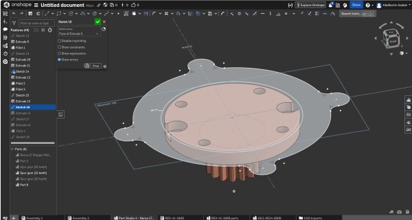 Top view — internal planetary gear layout verification, all three planets visible