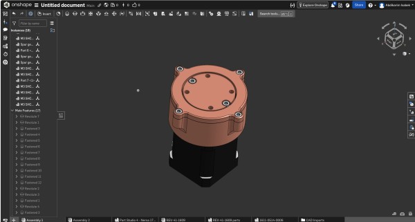 Sketch 17 — final output cover with bearing shoulder, shaft bore, and snap ring groove