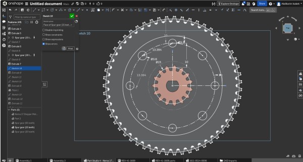 Extrude 1 — housing base body extruded 8mm, first solid in the Part Studio