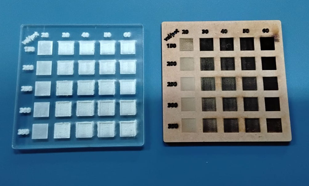 MDF and acrylic engraving comparison