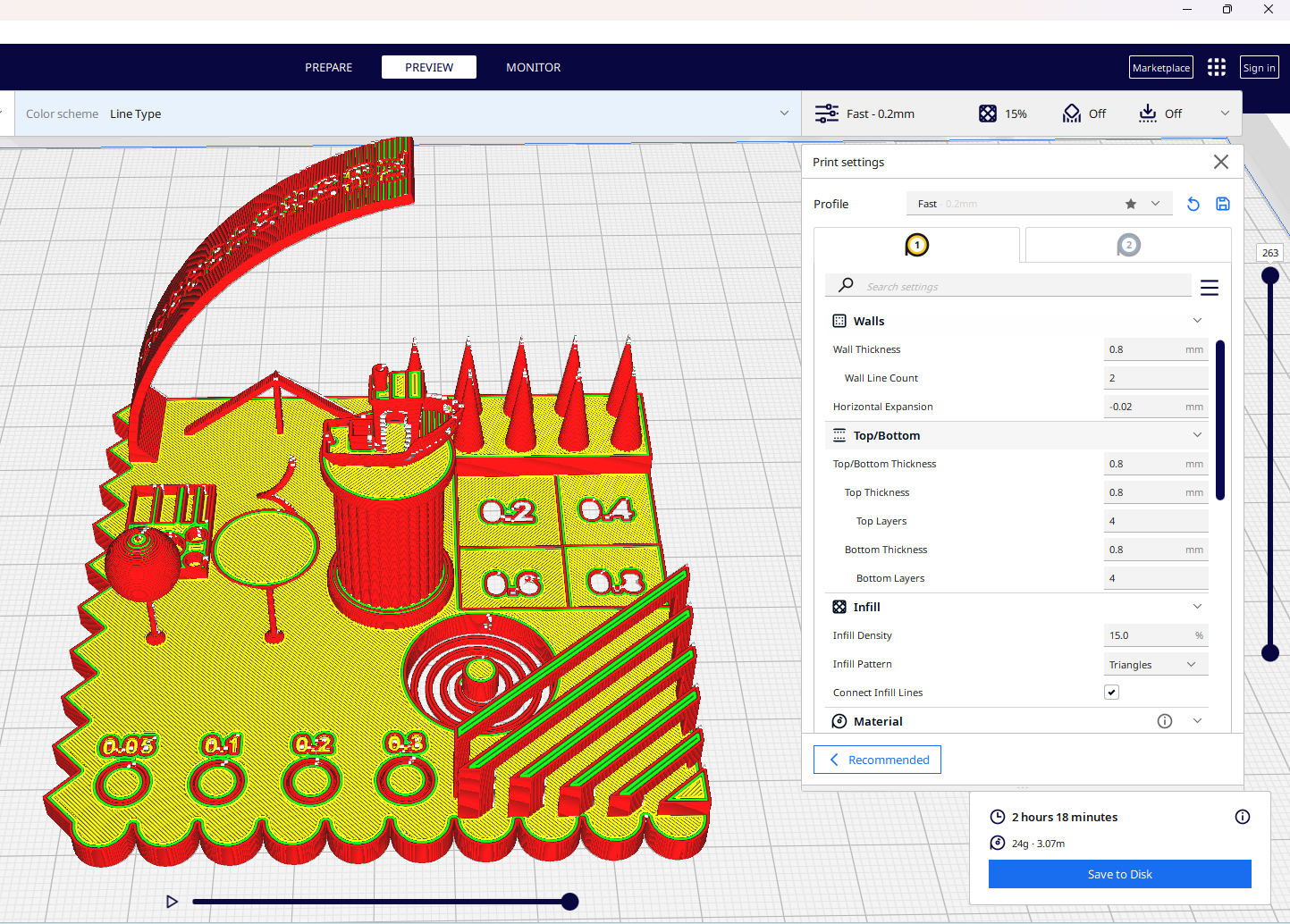 Cura setup for 0.8 mm wall thickness