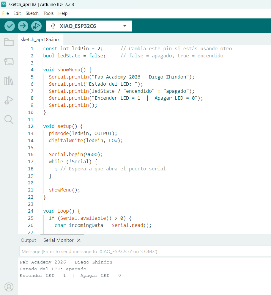 XIAO code in Arduino IDE