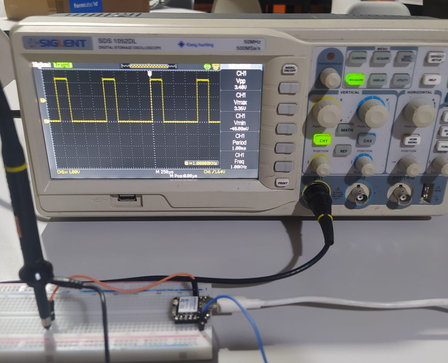 PWM 25 percent on oscilloscope