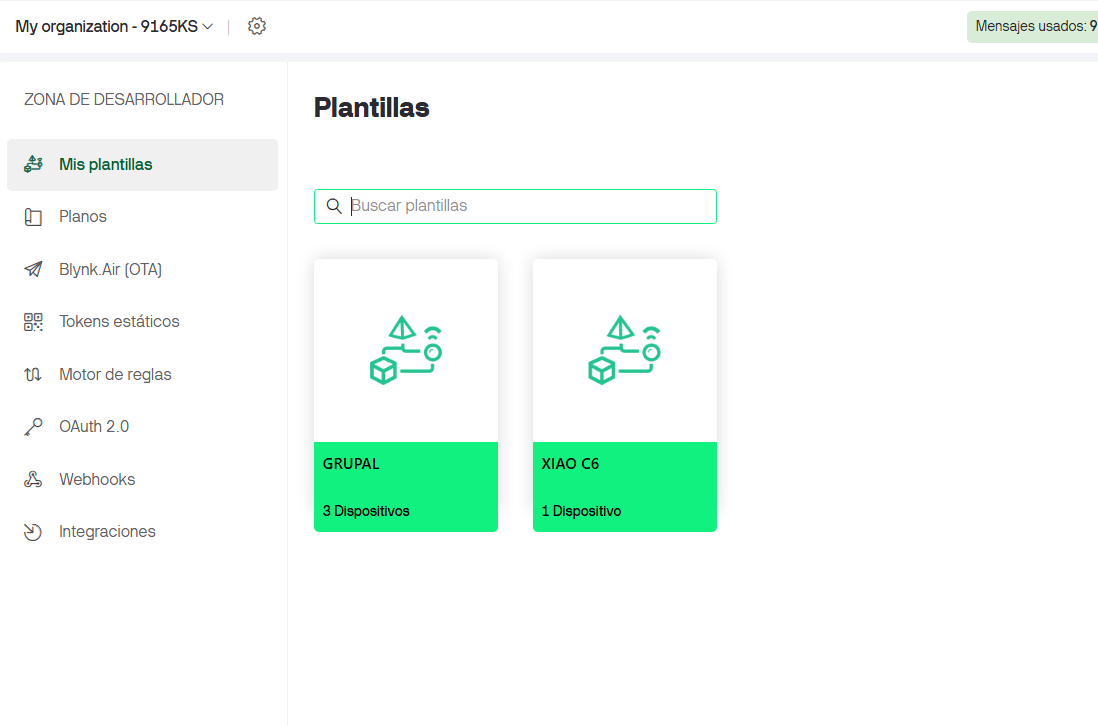 Blynk template named GRUPAL