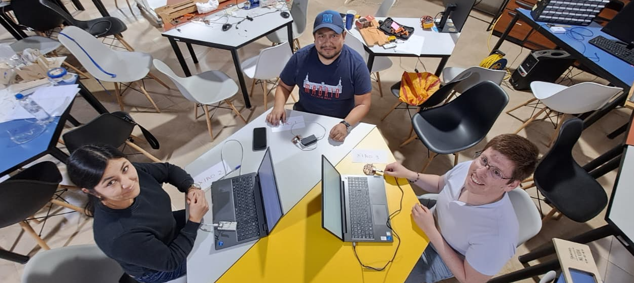 Group working with XIAO ESP32 boards