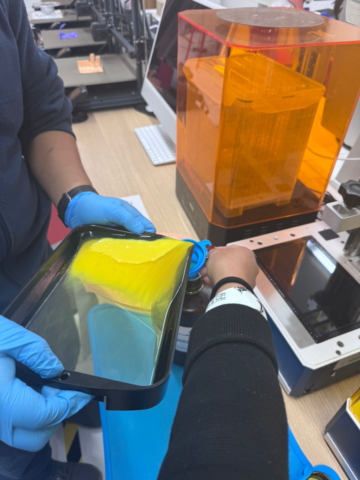 Resin printed mold draining after printing