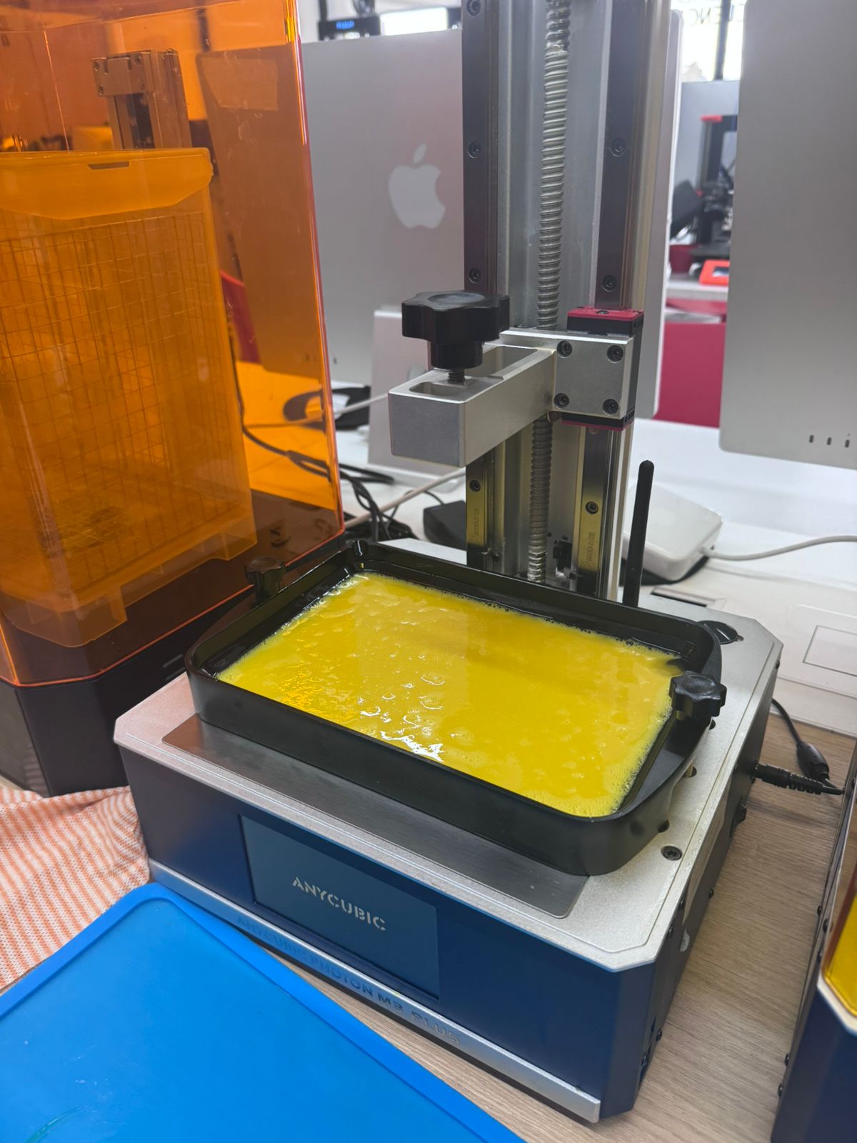Resin vat filled on printer