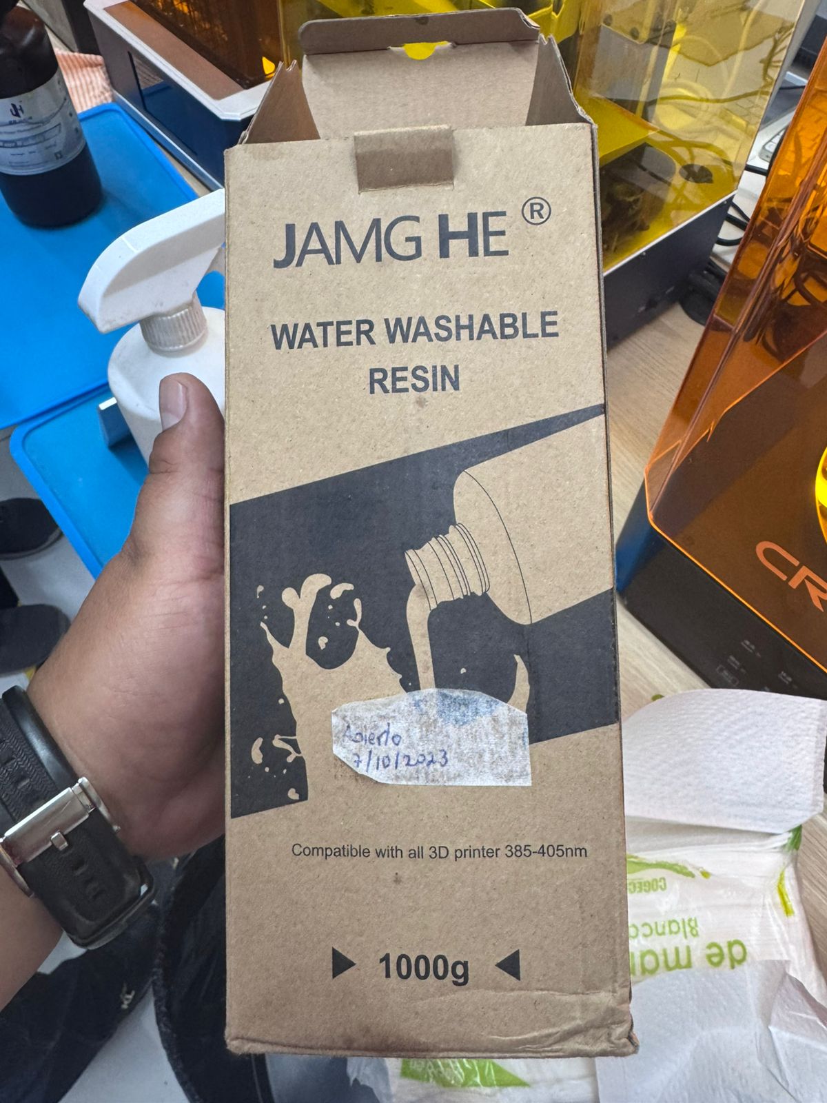 Water washable resin packaging