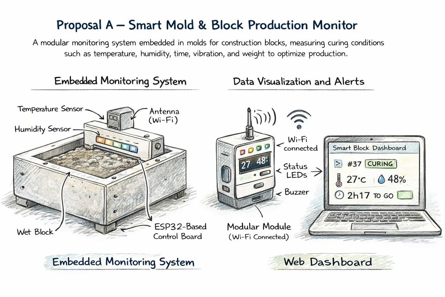 Sketch for Option A: Smart Mold & Block Production Monitor