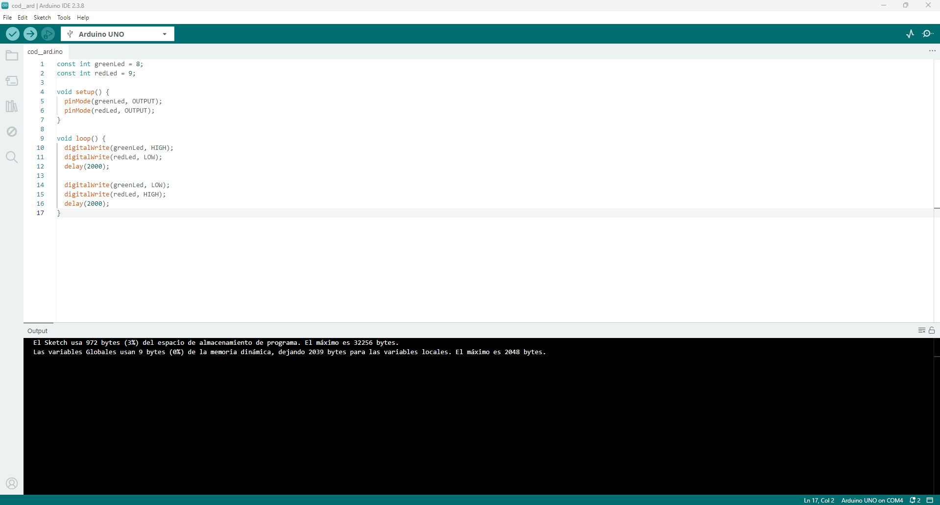 Arduino IDE screenshot