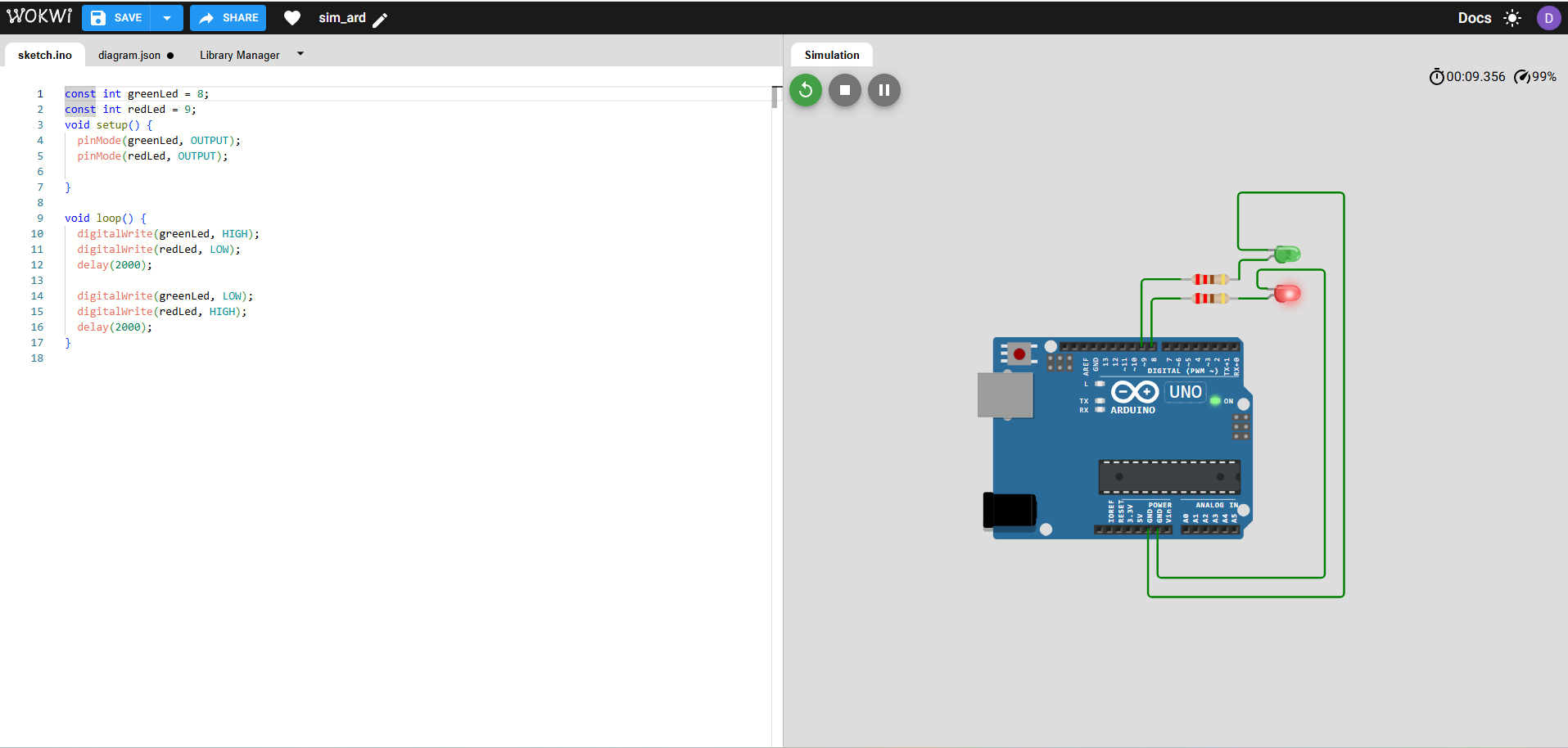 Arduino breadboard circuit