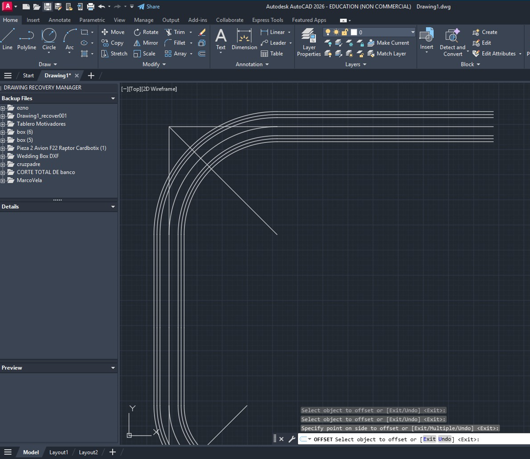 Initial AutoCAD rail geometry
