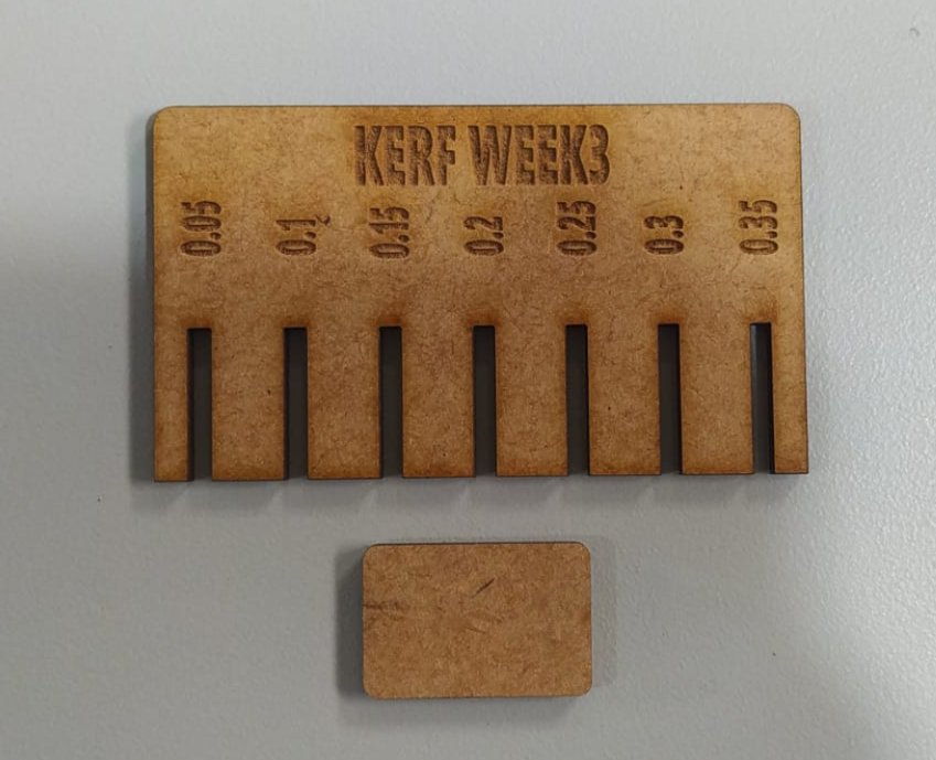 Kerf test being cut on laser cutter