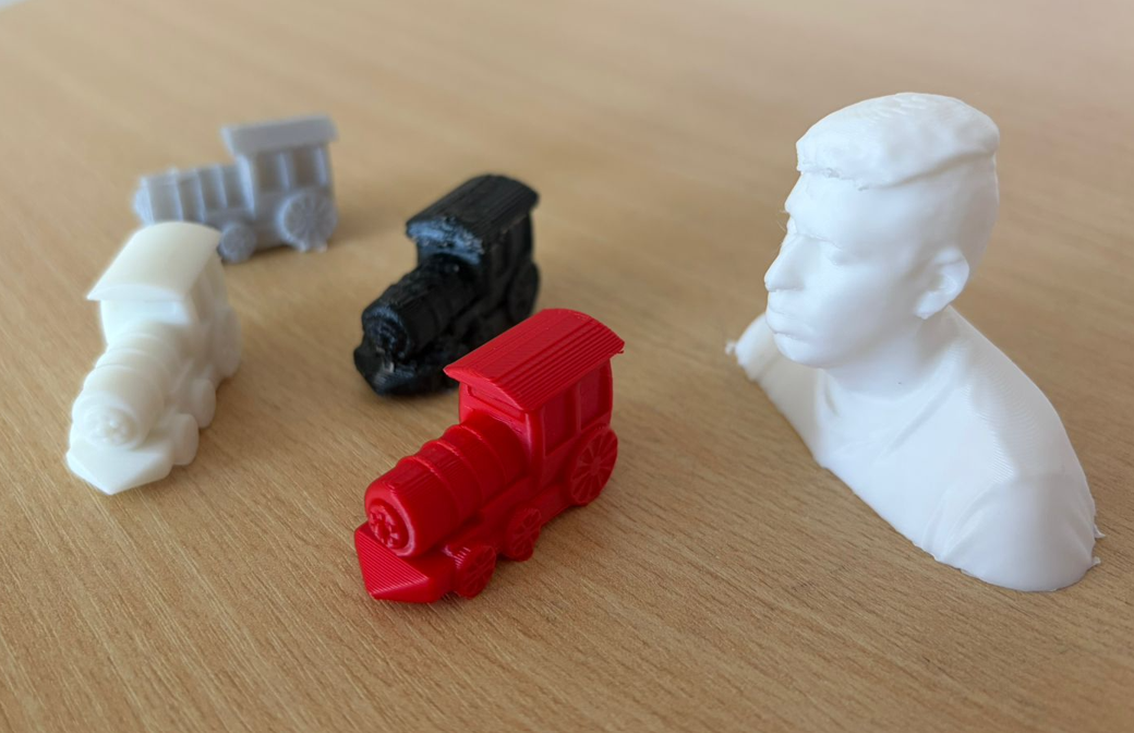 Comparison of all printed parts