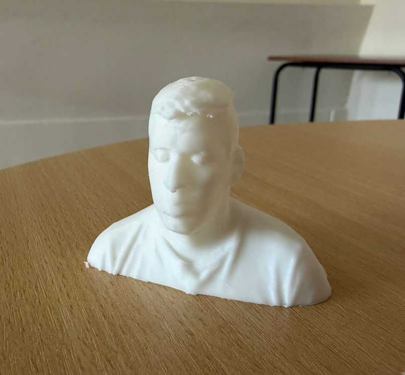 Printed version of the scanned bust